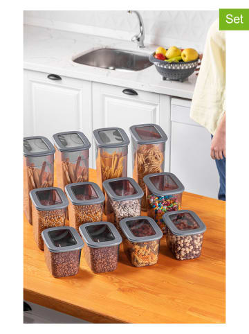 Violeta Home 12-delige set: voorraadpotten antraciet
