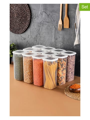 Violeta Home 12-delige set: voorraadpotten wit - 1,75 l