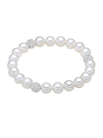 Yamato Pearls Perlen-Armband mit Edelsteinen in Weiß