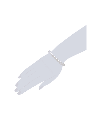 Yamato Pearls Perlen-Armband mit Edelsteinen in Weiß