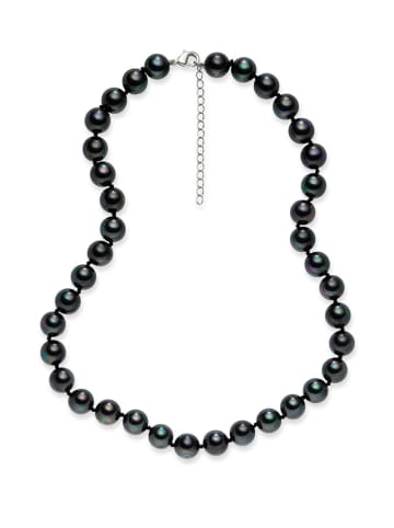Pearls of London Naszyjnik perłowy w kolorze antracytowym - dł. 43 cm