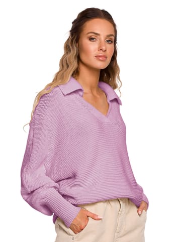 made of emotion Sweter w kolorze jasnofioletowym