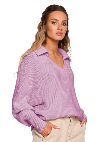 made of emotion Sweter w kolorze lawendowym