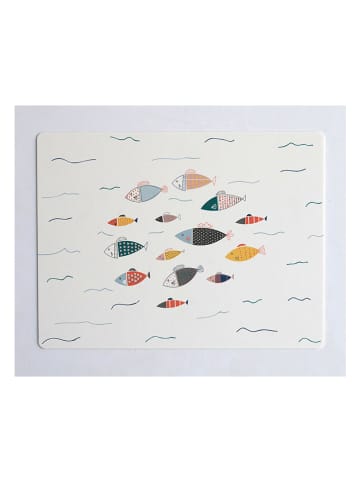 Folkifreckles Bureaumat "Fish" crème/meerkleurig - (L)55 x (B)35 cm