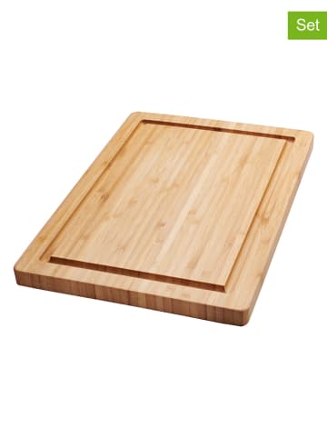 Sabatier 2er-Set: Schneidebretter in Natur/ Schwarz - (L)34,8 x (B)24 cm