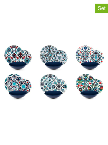 Trendy Kitchen by EXCÉLSA 18-delig tafelservies "Topkapi" blauw/meerkleurig