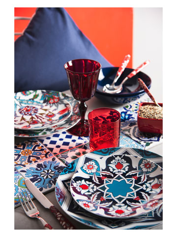 Trendy Kitchen by EXCÉLSA 18-częściowy zestaw talerzy "Topkapi" w kolorze niebieskim ze wzorem