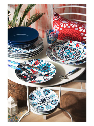 Trendy Kitchen by EXCÉLSA 18-częściowy zestaw talerzy "Topkapi" w kolorze niebieskim ze wzorem