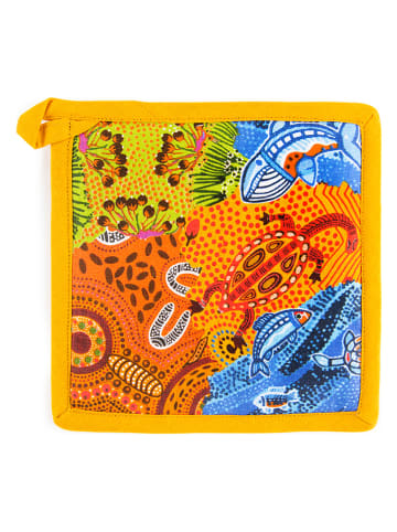 Trendy Kitchen by EXCÉLSA Łapka kuchenna w kolorze żółtym ze wzorem - 20 x 20 cm