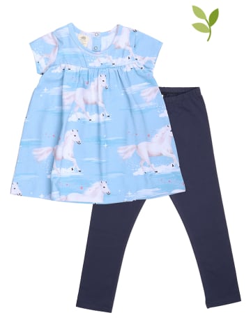 Walkiddy 2-delige outfit lichtblauw/donkerblauw