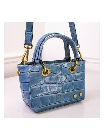 ATELIER ENAI Skórzana torebka "Rosi" w kolorze błękitnym - 16,5 x 10 x 3 cm