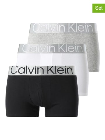 CALVIN KLEIN UNDERWEAR 3-delige set: boxershorts lichtgrijs/wit/zwart