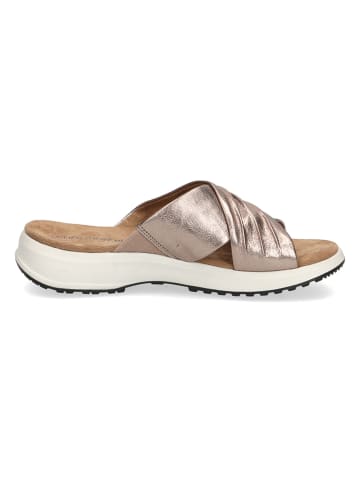Caprice Leren sleehakslippers "Sia" goudkleurig