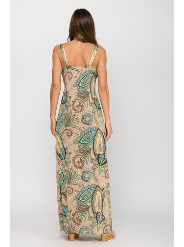 Peace & Love Jurk beige/turquoise