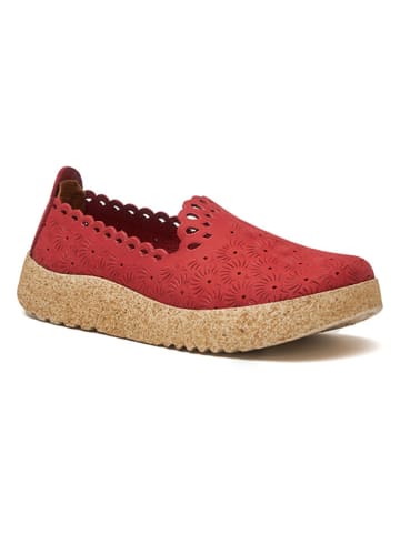 Comfortfusse Skórzane slippersy w kolorze czerwonym