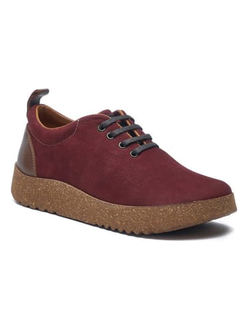Comfortfusse Leren enkelschoenen bordeaux