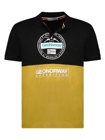 Geographical Norway Poloshirt in Schwarz/ Gelb
