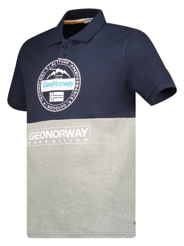 Geographical Norway Koszulka polo w kolorze granatowo-szarym