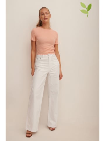 NA-KD Dżinsy - Relaxed fit - w kolorze białym