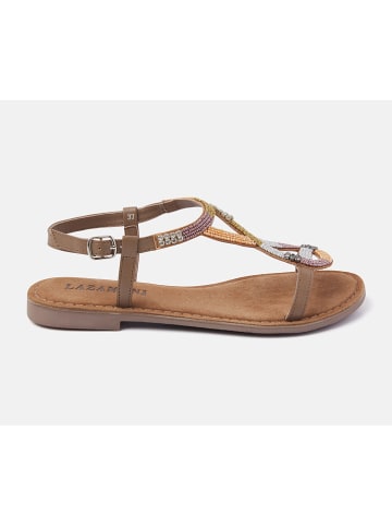 Lazamani Leren sandalen meerkleurig