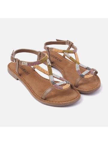 Lazamani Leren sandalen meerkleurig