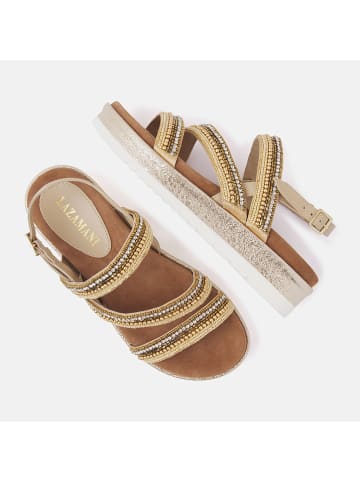 Lazamani Leder-Sandalen in Beige