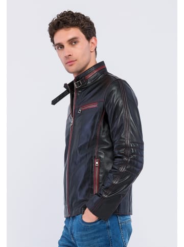 Basics & More Leren jas zwart