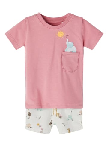 name it 2-delige outfit wit/lichtroze