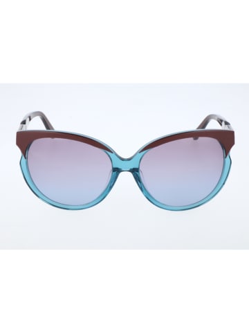 Swarovski Damskie okulary przeciwsłoneczne w kolorze turkusowo-brązowo-fioletowym