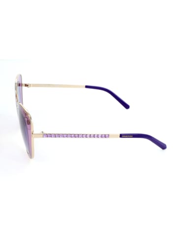 Swarovski Damskie okulary przeciwsłoneczne w kolorze złoto-fioletowo-jasnoróżowym