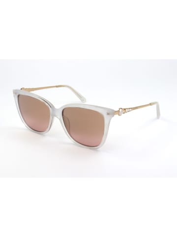 Swarovski Damen-Sonnenbrille in Weiß-Gold/ Hellbraun