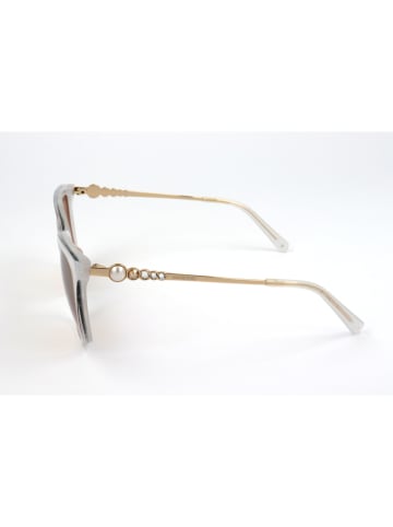 Swarovski Damen-Sonnenbrille in Weiß-Gold/ Hellbraun