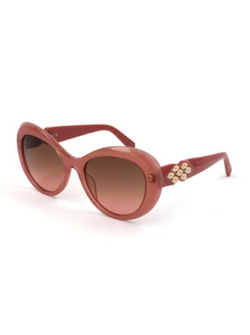 Swarovski Damskie okulary przeciwsłoneczne w kolorze jasnoróżowo-brązowym