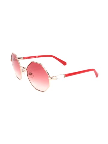 Swarovski Damskie okulary przeciwsłoneczne w kolorze złoto-czerwono-jasnoróżowym