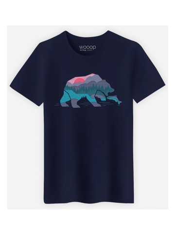 WOOOP Shirt "Bear Country" donkerblauw