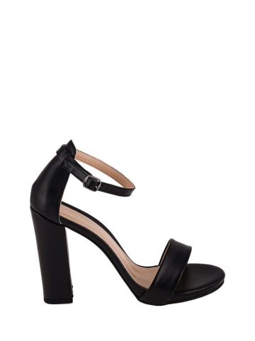 Lizza Shoes Skórzane sandały w kolorze czarnym