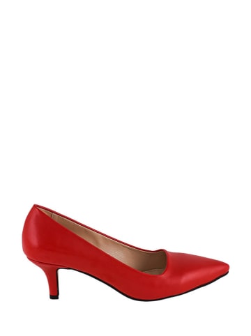 Lizza Shoes Skórzane czółenka w kolorze czerwonym