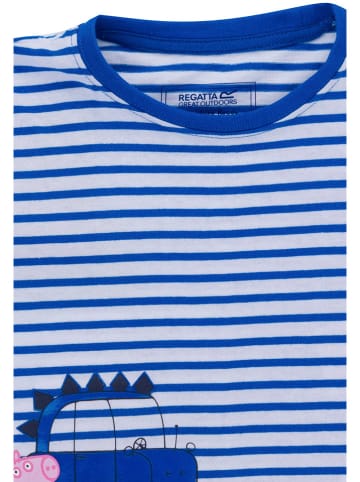 Regatta Koszulka "Peppa Stripe Tee" w kolorze biało-niebieskim