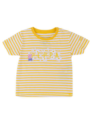 Regatta Koszulka "Peppa Stripe Tee" w kolorze biało-żółtym
