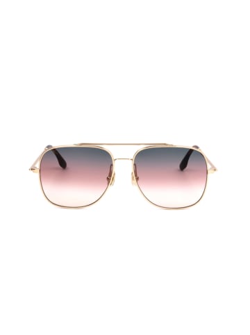 Victoria Beckham Damen-Sonnenbrille in Gold/ Grau-Rosa