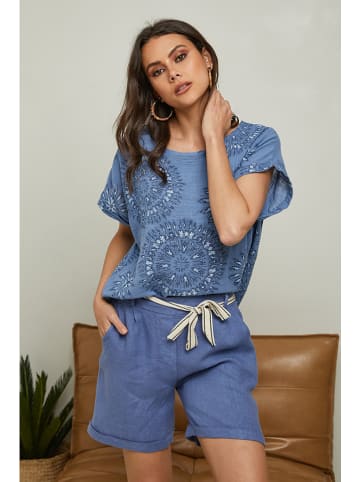 La Compagnie Du Lin Shirt "Epine" blauw