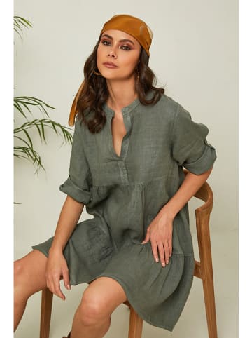 Joséfine Leinenkleid "Gabin" in Oliv