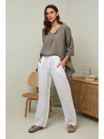 Joséfine Lniane spodnie "Garancel" w kolorze białym