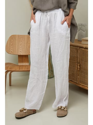 La Compagnie Du Lin Leinen-Hose "Garancel" in Weiß