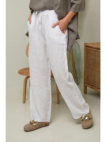 Joséfine Lniane spodnie "Garancel" w kolorze białym