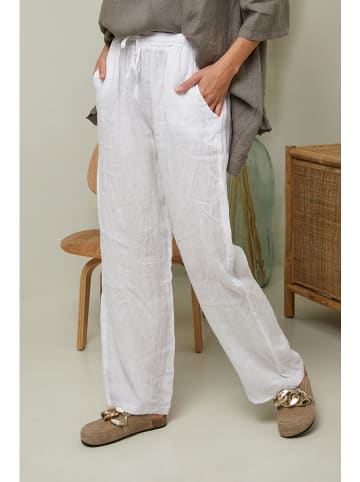 La Compagnie Du Lin Leinen-Hose "Garancel" in Weiß