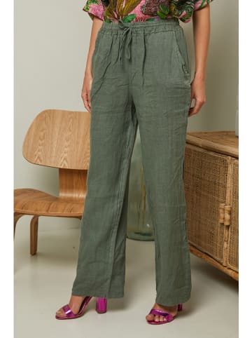 La Compagnie Du Lin Leinenhose "Garancel" in Khaki