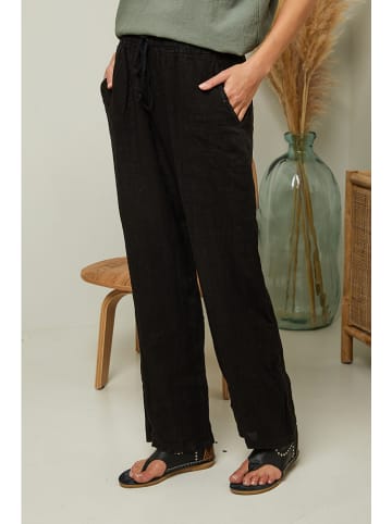 Plume Linnen broek "Garancel" zwart