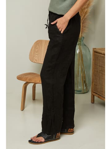Plume Linnen broek "Garancel" zwart