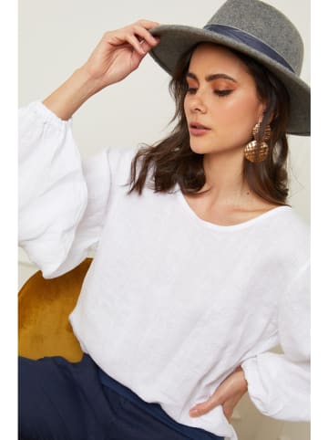 Fleur de Lin Linnen blouse "Ines" wit